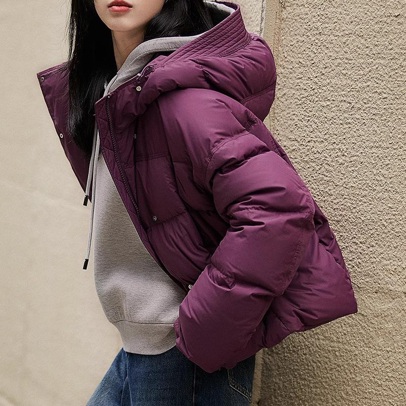 This is goose down jacket, fluffy puff white goose down, high-end hooded short down jacket, winter new women's clothing.