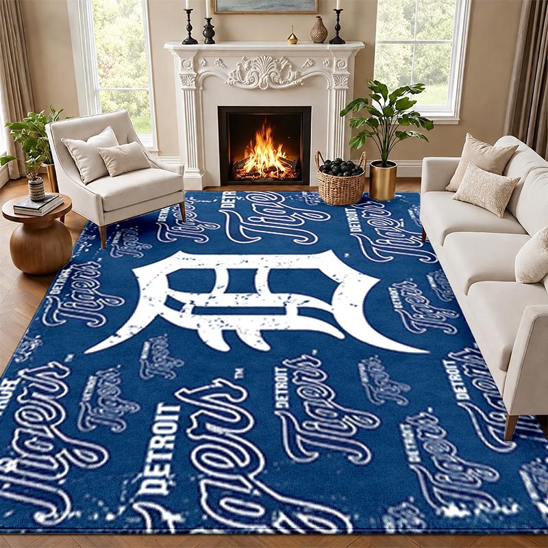 Detroit Tigers Carpet Door Mat for Living Room or Bedroom Protective Mat Under Chair Office Decoration Christmas Gift Birthday Present