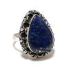 Lapis Lazuli Gemstone Handmade 925 Sterling Silver Jewelry Ring Size 9 SU-10498