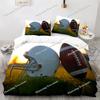 Football Duvet Cover For Boys Girls Burning Football Microfiber Sports Games Theme Soft King Size Quilt Cover