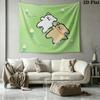Maltese and Golden Retriever Wall Tapestry Aesthetic Wall Hanging Printed Fabric Blanket Decorative Tapestries for Bedroom Living Room Home Decor