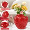 Strawberry Vase 12×10.5×12cm Decorative Strawberry Shaped Planter Resin Strawberry Shaped Planter Pot Cute Fruit Vase Ornament