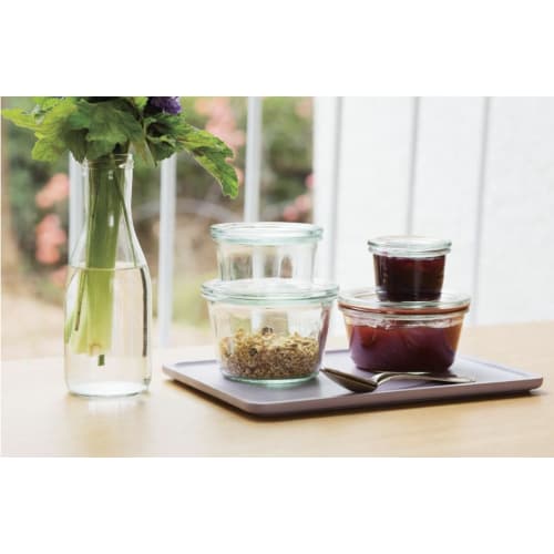 WECK MOLD SHAPE WE-741 300ml | Glass Storage Container with Plastic Cover and KAMIYA Sticker