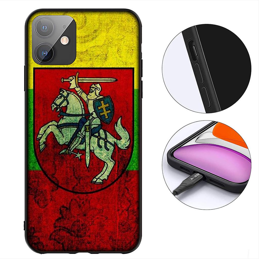 Litauen Flagge Schutzhülle für Apple iPhone 16 17 Air 14 15 Pro Max Plus 16+ 16E 14+ ProMax Handyhülle