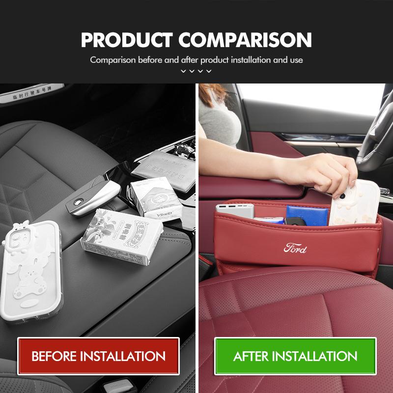 For Ford Car Seat Gap Storage Box Universal Auto Seat Crevice Organizer Escort KA Flex Everest KA Expedition Falcon Fusion