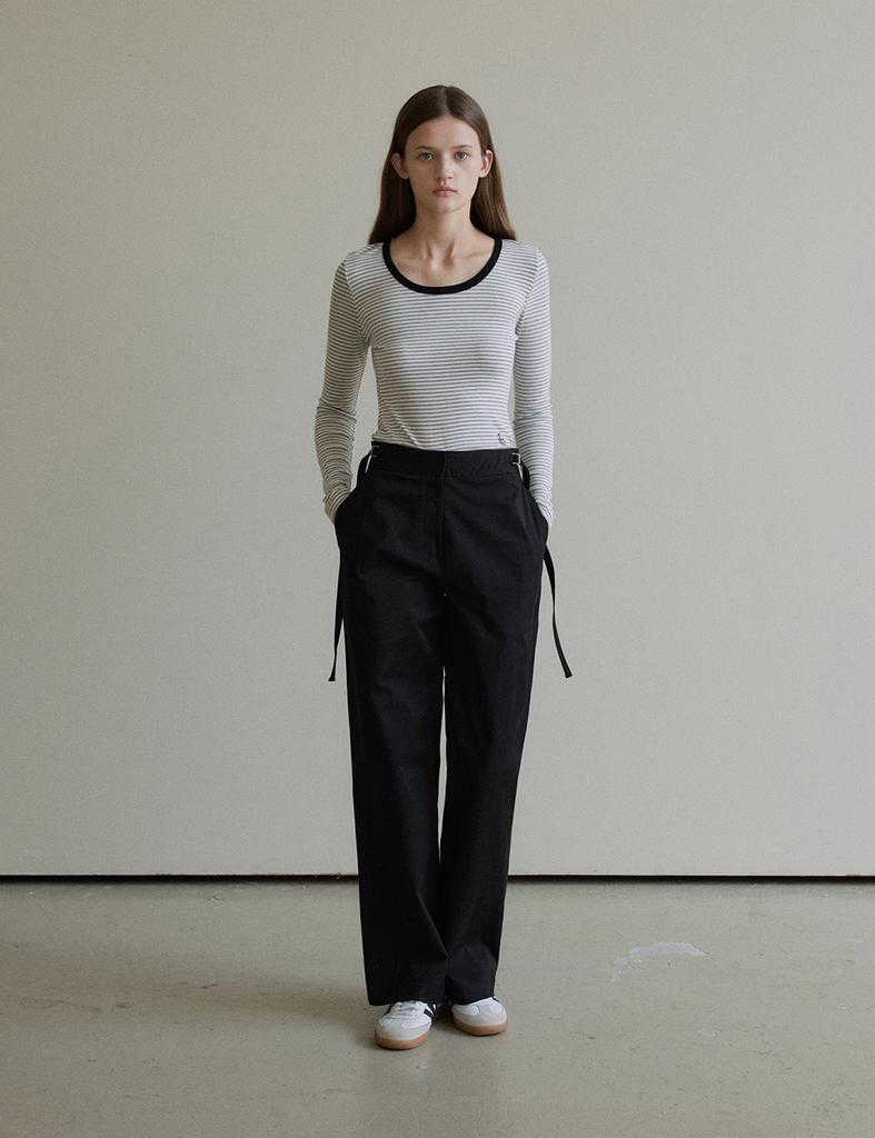 THEELO D-Ring Strap Slacks (Black)