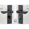 Black Finish Door Handle Complete Lock Set Door Lock Interior And Exterior Use And The Key Has Only Single Side