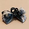 Korean Polka Dot Grey Bow Claw Clip: Stylish High-End Hair Accessory for Ponytails & Buns