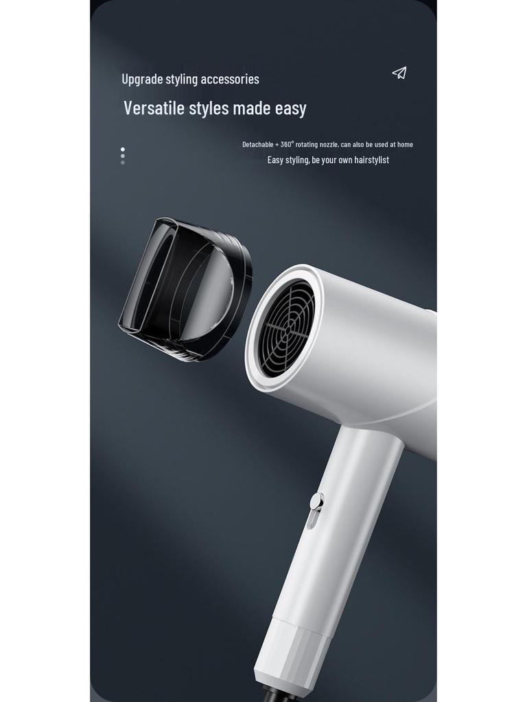 European-American High-Power Silent Ion Hair Dryer with Blue Light for Dorms (Japanese Standard)