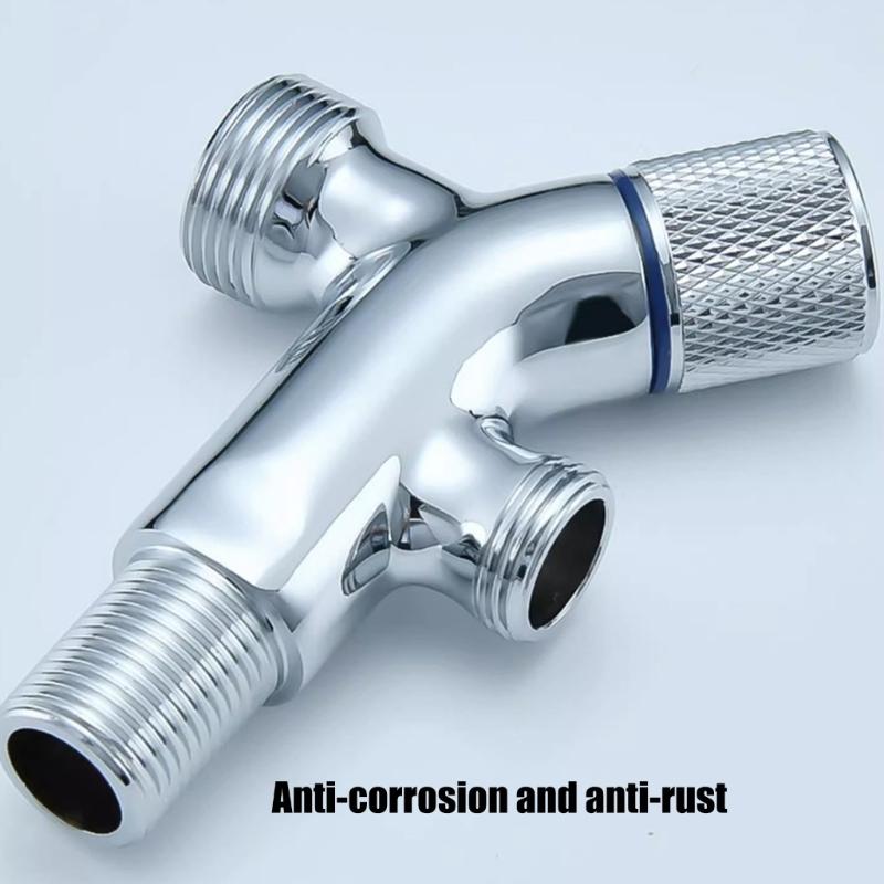 Brass 2 Outlet Angle Valves Strong 1 Inlet 2 Outlet Brass Valves for Flexible Water Flows Control In Bathroom Kitchen