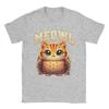 Meowl Funny Meow Cat Owl Brainrot Meme 100 Cotton TShirt For Unisexs Beach Vintage T Shirts O Neck Hippie Tees Plus Size Clothes