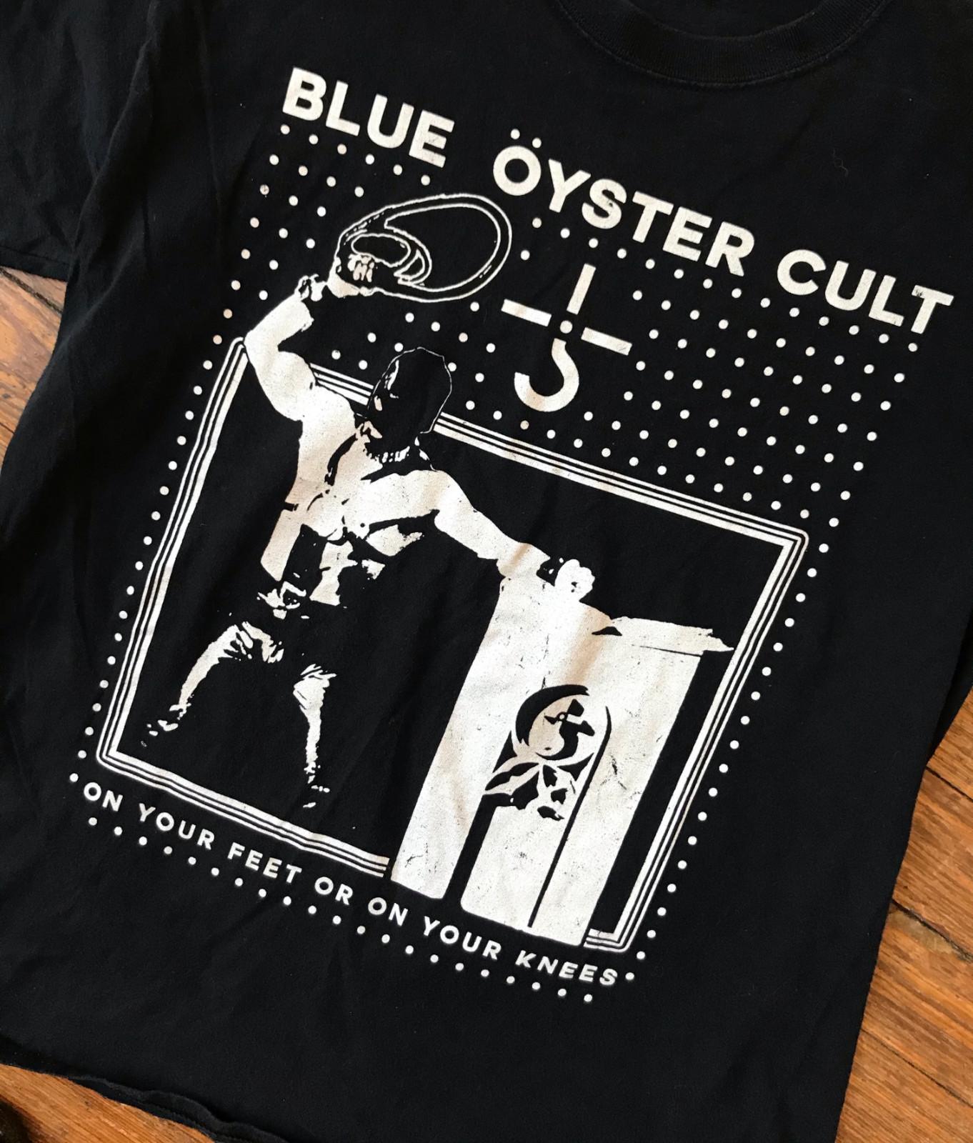 BLUE OYSTER CULT Группа Тяжелый Хлопок Черный Полный Размер Унисекс Футболка21D513 2XL