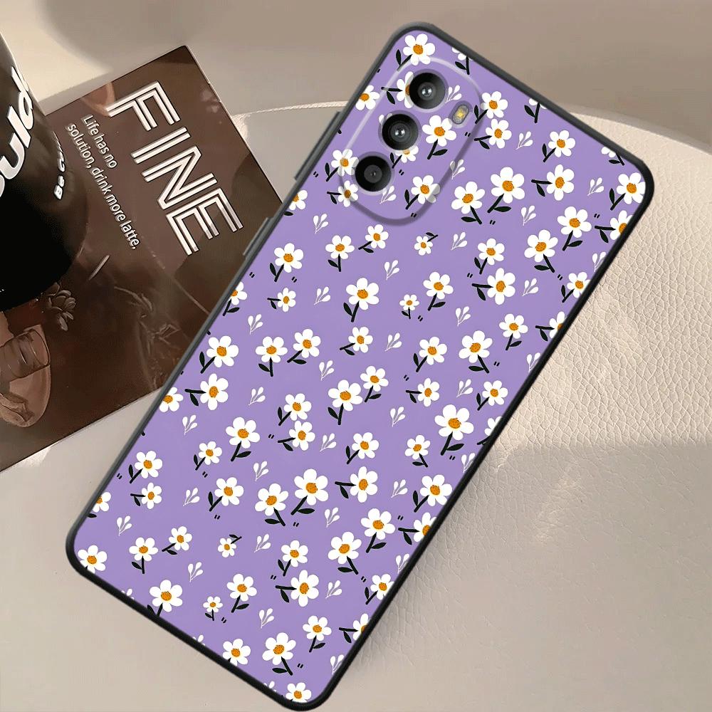 Cartoon Daisy Phone Cover Case for Motorola Moto G53 G30 G50 G51 G73 G71 G60s Edge 20 Pro 30 Lite G22 Edge40 G52 G32