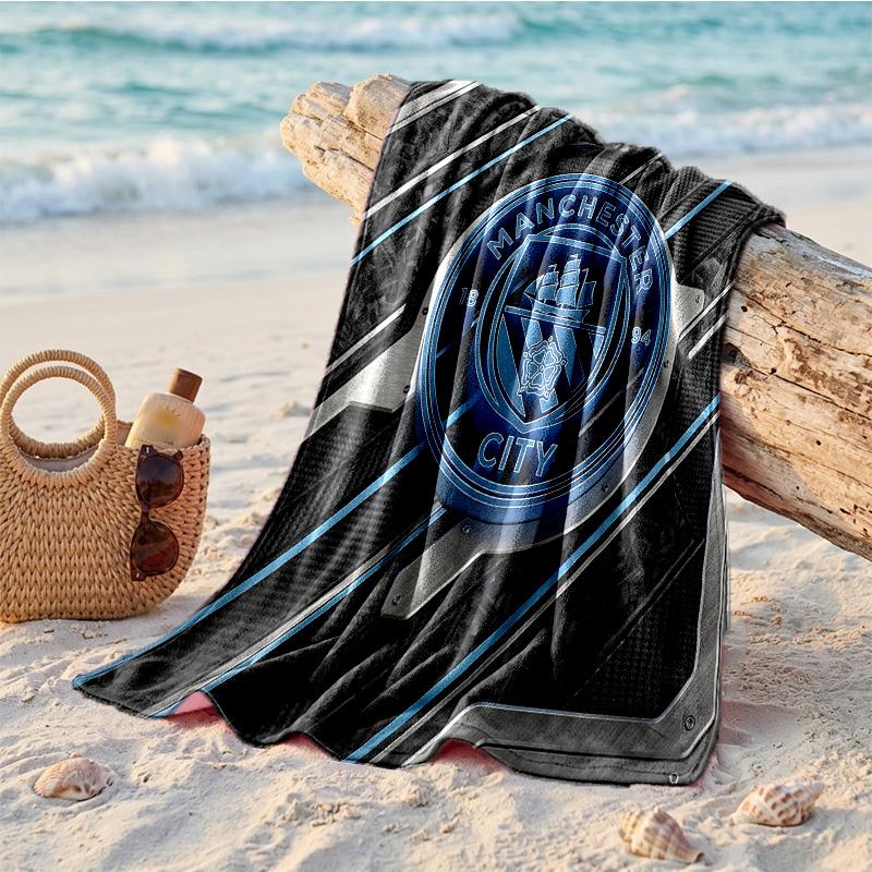 Asciugamano da Spiaggia in Microfibra con Stampa Manchester City Asciugatura Rapida Assorbente Grande Asciugamano per Spiaggia Nuoto Viaggio