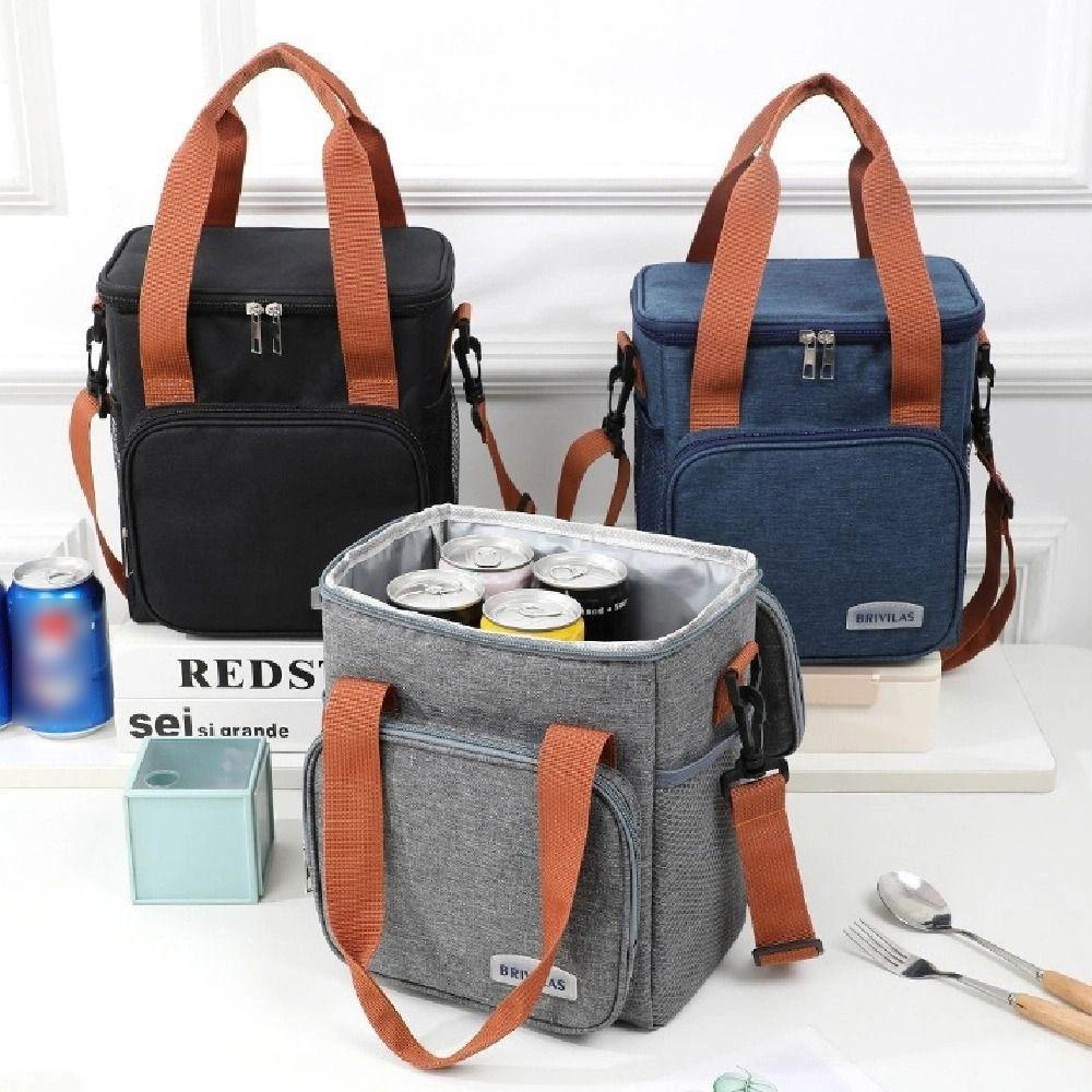 Leakproof Double Deck Lunch Cooler Bag Lightweight Picnic Tote Bag Food Storage Bag  School