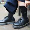 Snow Star Tree Black. Soft organic non-compression illustrated socks
