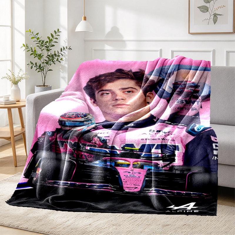 BWT Alpine F1 Racing Team (5) Pattern Blanket for Home Decoration, Bed, Sofa, Car Travel, Camping, Suitable for All Seasons, Birthday Christmas Gift
