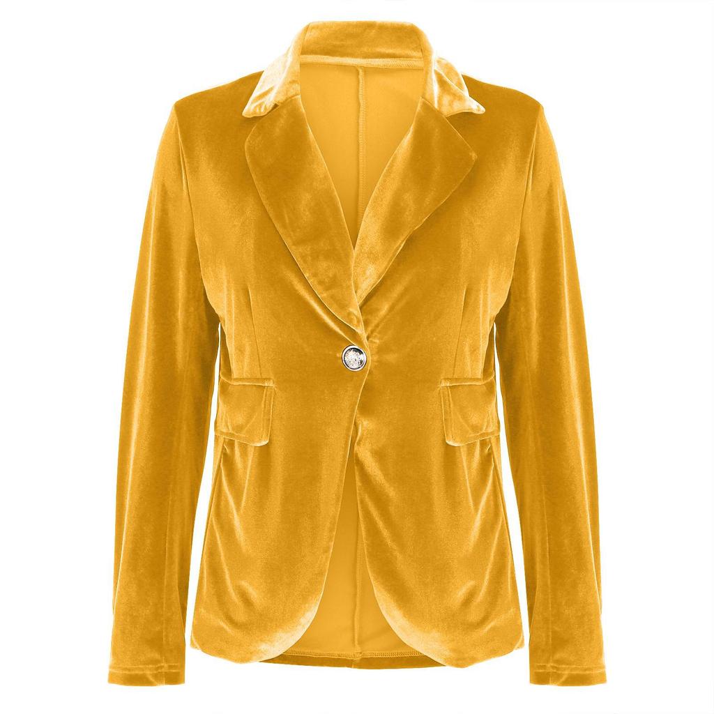 Elegant Women's Solid Color Suit Jacket - Fall/Winter 2025 Collection