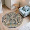 Vintage Pattern Animals,Round Area Rug,Carpet Rug for Living Room Bedroom Sofa Playroom Decor,Non-slip Floor Mat