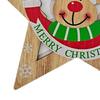 1/4 Stück Weihnachtsschmuck Holz Sternförmiger Anhänger Set mit Rentier Weihnachtsmann Schneemann Elch Mustern Hängende Dekoration