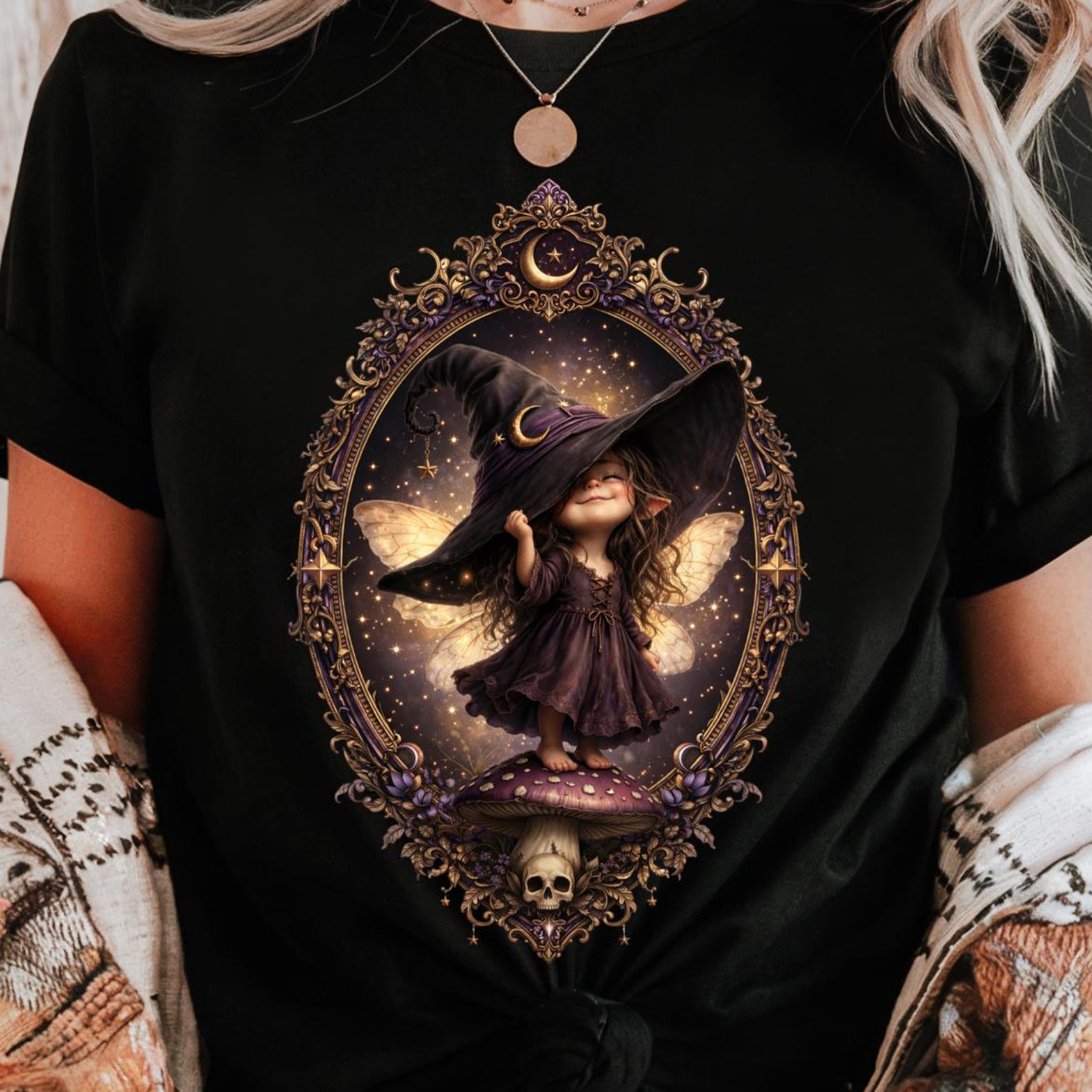 Whimsical Fairy Witch Shirt | Cottagecore Gothic Mushroom Tee S