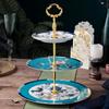 European Afternoon Tea Snack Rack Light Luxury Creative Snack Tableware Household Ceramic Tray Multi-Layer Snack Tray Candy Tray