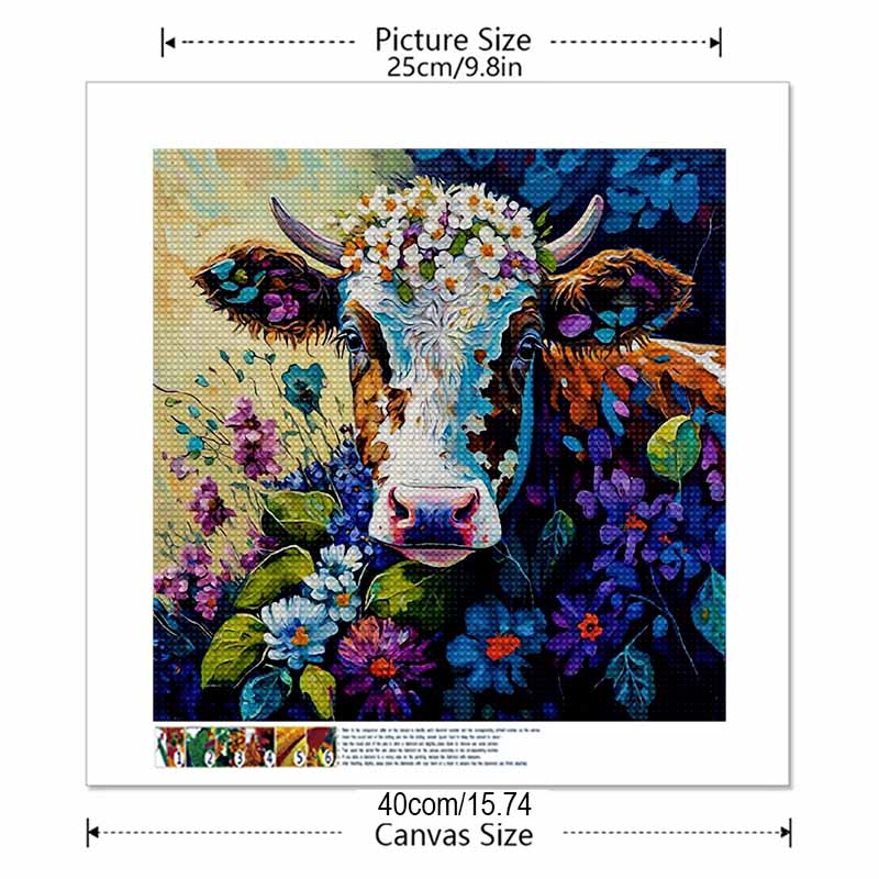 New Arrival 5D DIY Full Circle Diamond Painting "Painted Cow" Embroidery Cross Stitch Home Decor Gift