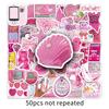50 Pink Y2K Graffiti Stickers Small Fresh Ins Style Retro Creative Decoration Mobile Phone Water Cup Suitcase Stickers