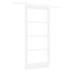 ORKDAL Sliding Door White 93 X 202 Cm Solid Pine Wood and Glass