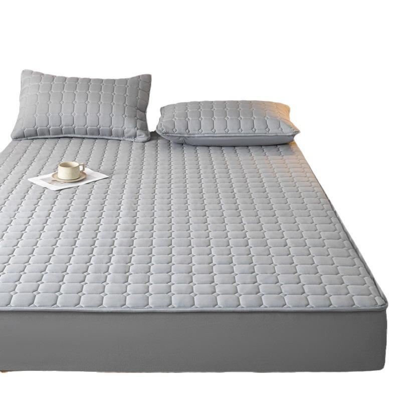 Thickened Brushed Cotton Quilted Bedspread and Mattress Protector
