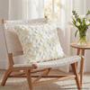 Set of 2 decorative cushion covers in faux fur, jacquard, sunflower pattern, white, cream.45*45cm, for sofa, decoration