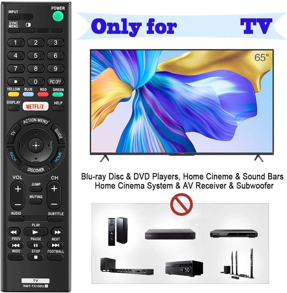 RMT-TX100U Remote Replacement Use for Sony Bravia RMTTX100U TV Remote Control if Applicable XBR75X850C XBR-55X855C KDL-50W800C