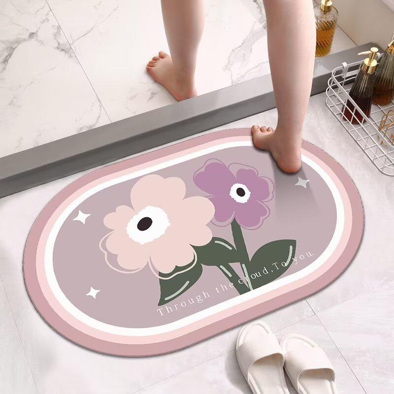 Bathroom Cabinet Diatom Mud Door Absorbent Foot Mat Quick Drying Non-slip Floor Mat Toilet Toilet Door Mat Carpet