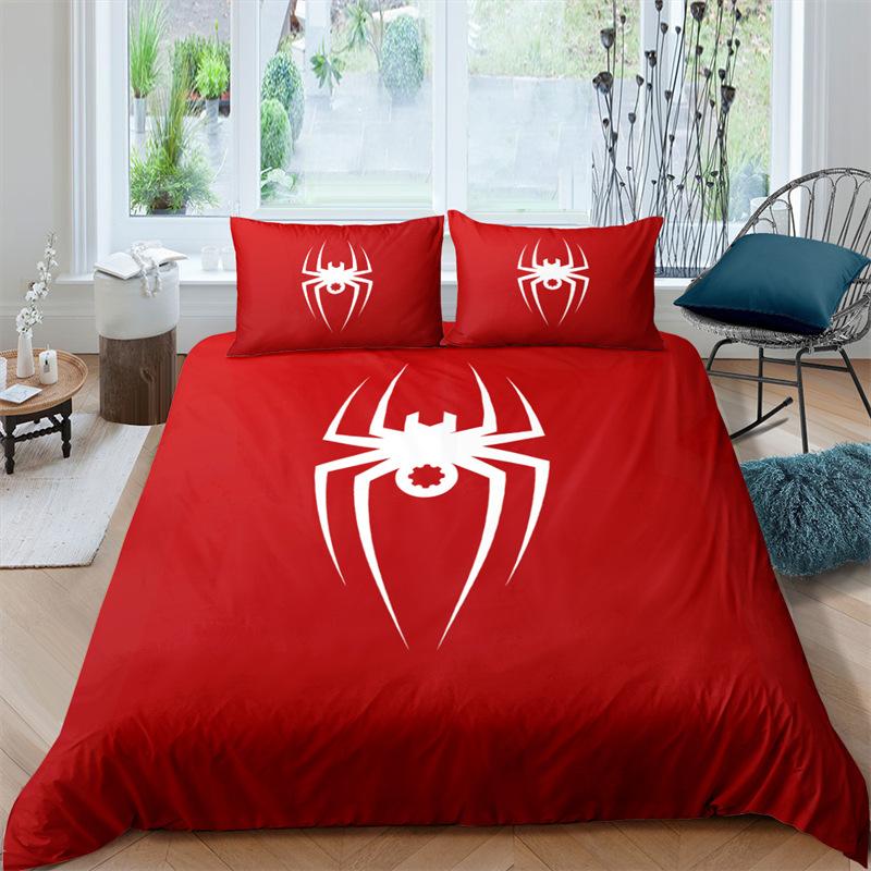 Scary Spider Bedding Set Queen Size Soft 3D Print Duvet Cover Set Halloween Theme Comforter Cover With Pillowcases Bedroom Decor