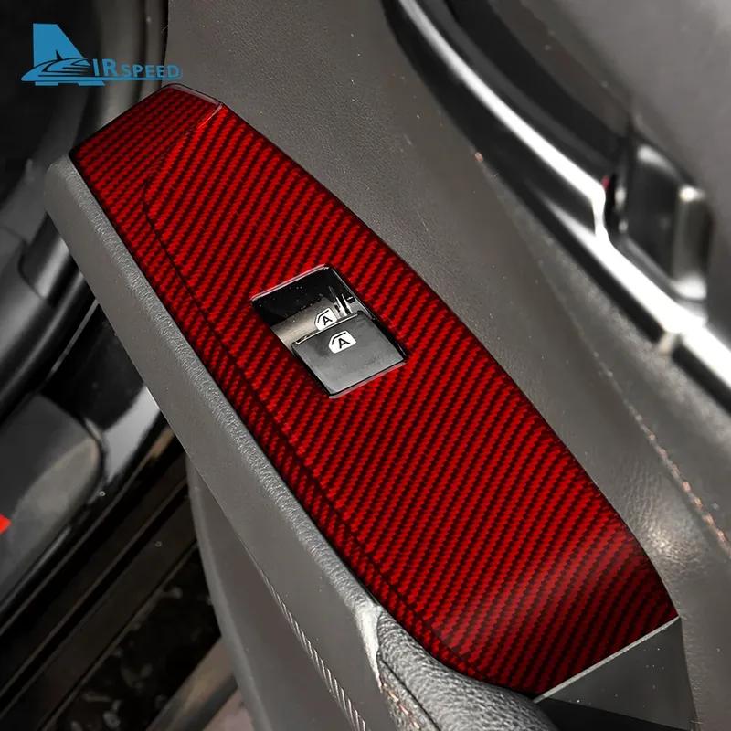 Real Soft Carbon Fiber For Toyota Camry 2018      2024 LHD RHD Car Window Lift Button Switch Panel Trim