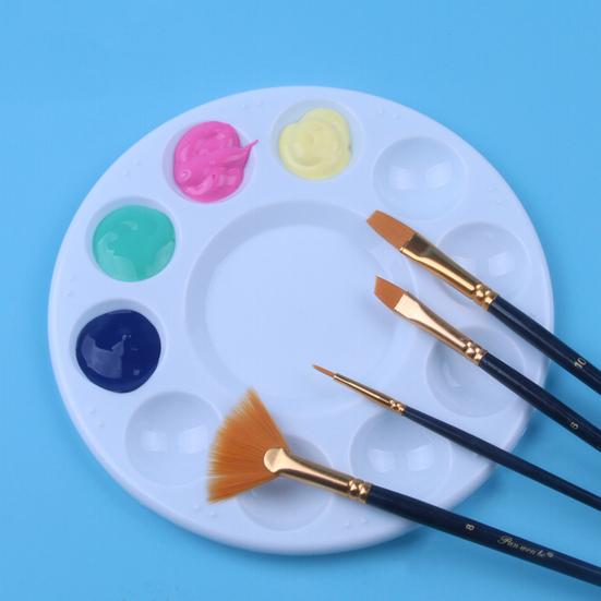 2 Stück 17CM Farbpalette 11 Vertiefungen Rund Antihaftbeschichtet Leicht zu Reinigen Kind Erwachsener Schüler Handwerk DIY Aquarell Mischen Öl Acryl