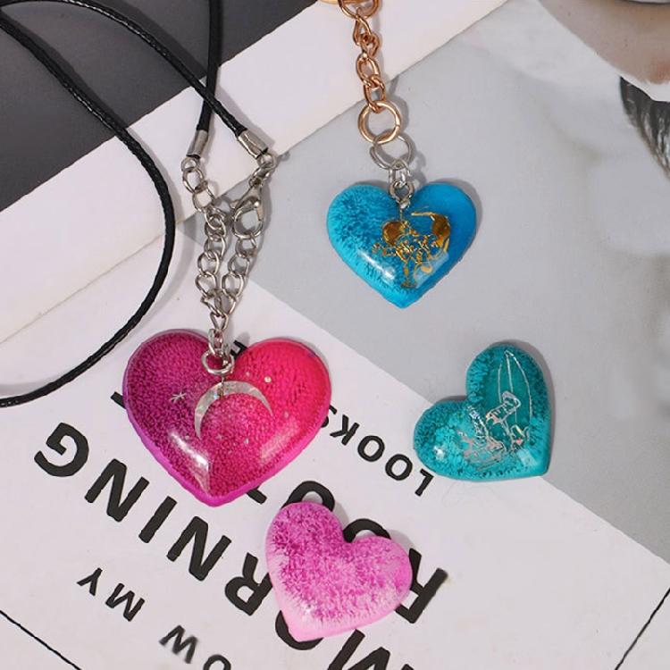 Love Gem Patch Keychains Mold DIY Epoxy Craft Necklace Keychain Jewelry Mold
