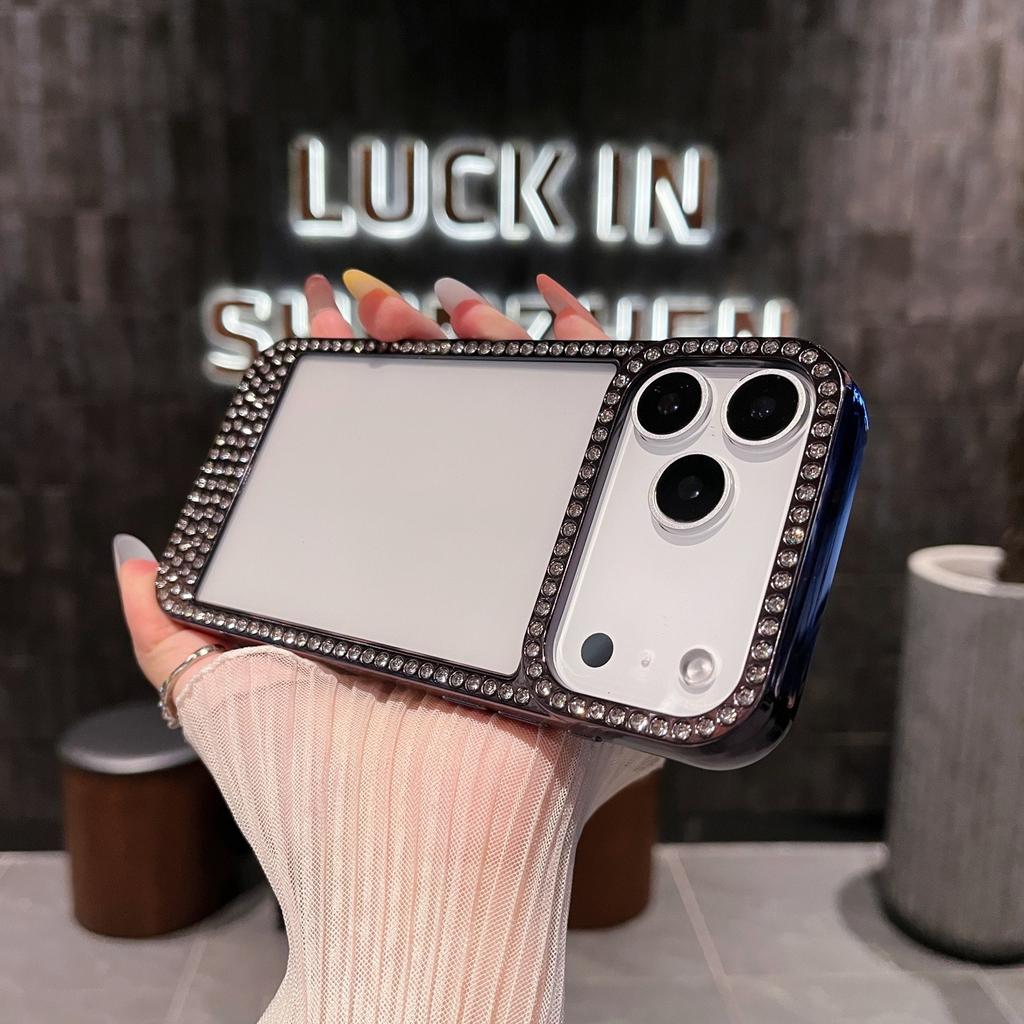 Luxury Transparent Diamond Jewelled Phone Case For iPhone 13 14 15 16 17 Pro Max Plus Air Glitter Bumper Back Cases Cover