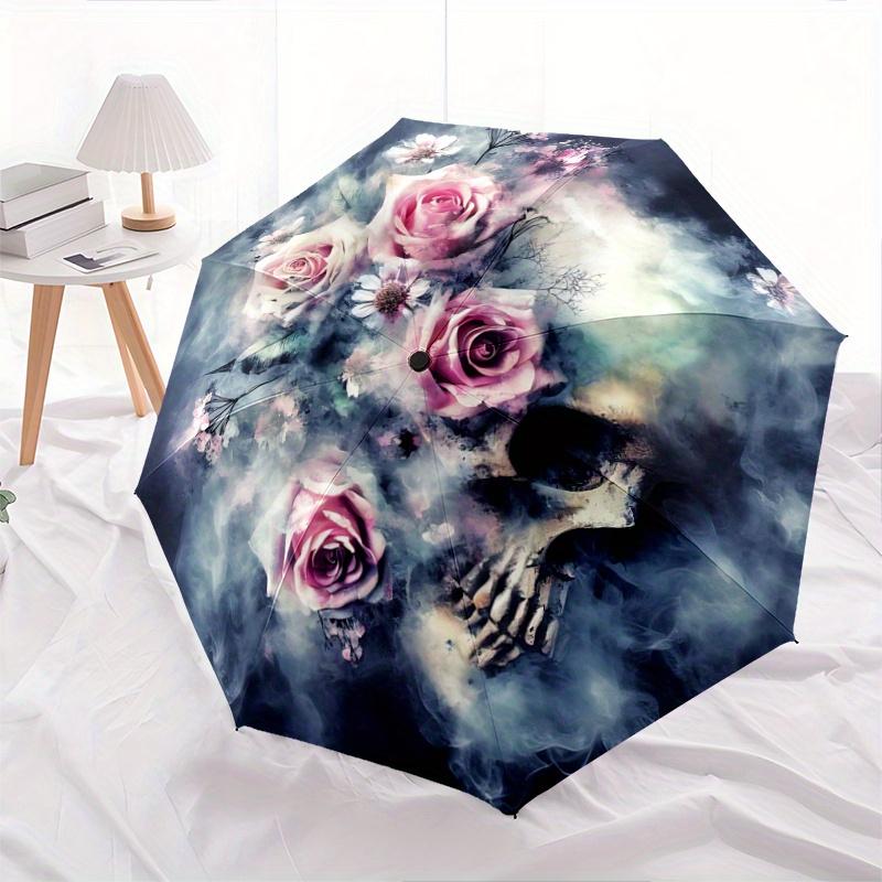1pc Bouquet of Roses Entwined with the Veils of Death Automatic Opening and Closing Folding - A Good Choice for Gifts, Fashionable and Convenient Umbr