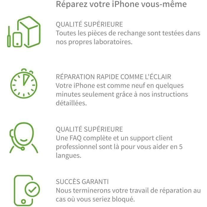 Kit de réparation - GIGA FIXXOO - iPhone 7 - Batterie Lithium Ion - Kit complet - Facile à installer