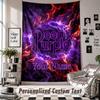 Wall Hanging Tapestry With Custom Name & Text, Deep Purple Decorative Tapestry For Bedroom