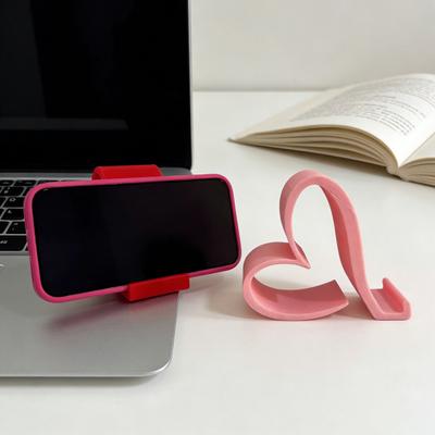 Heart-Shaped Phone Holder Cute 3D Printed Phone Stand for Smartphones Tablets Kindles Romantic Desk Heart Mobile Phone Holder