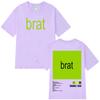T-shirt Stampate Double-sided Charli XCX Brat Uomo Donna Moda Maglietta Maniche Corte Alta Qualità Cotone Vintage Abbigliamento Y2k T-shirt