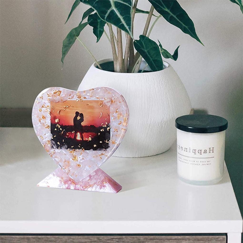 Picture Frame Bracket Mold Molds DIY Gift Heart-shaped Photograph Silicone Mould Heat-resistance Flexible Desktop Gadgets