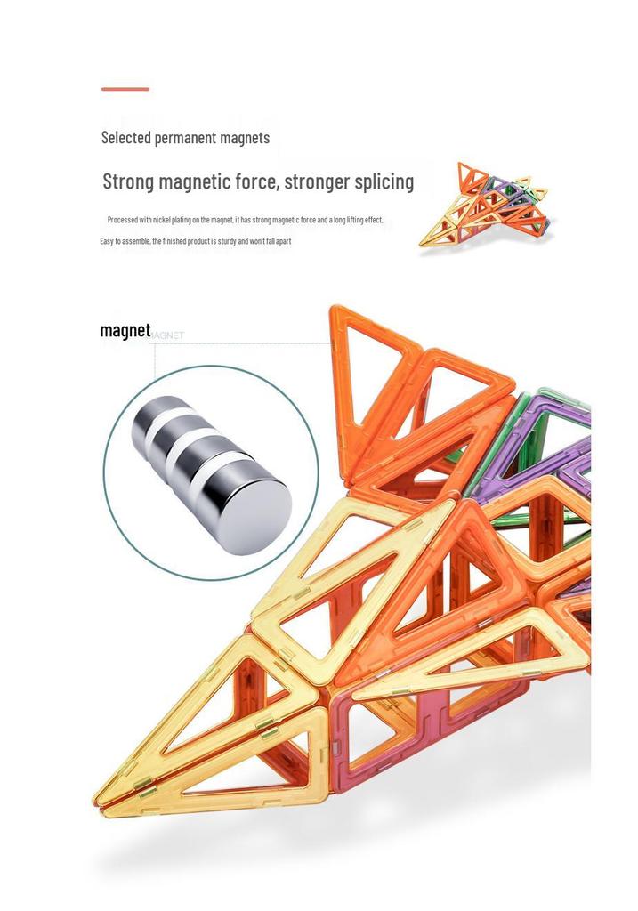 Large Magnetic Building Tiles Set for Kids - Educational Suction Magnet Blocks