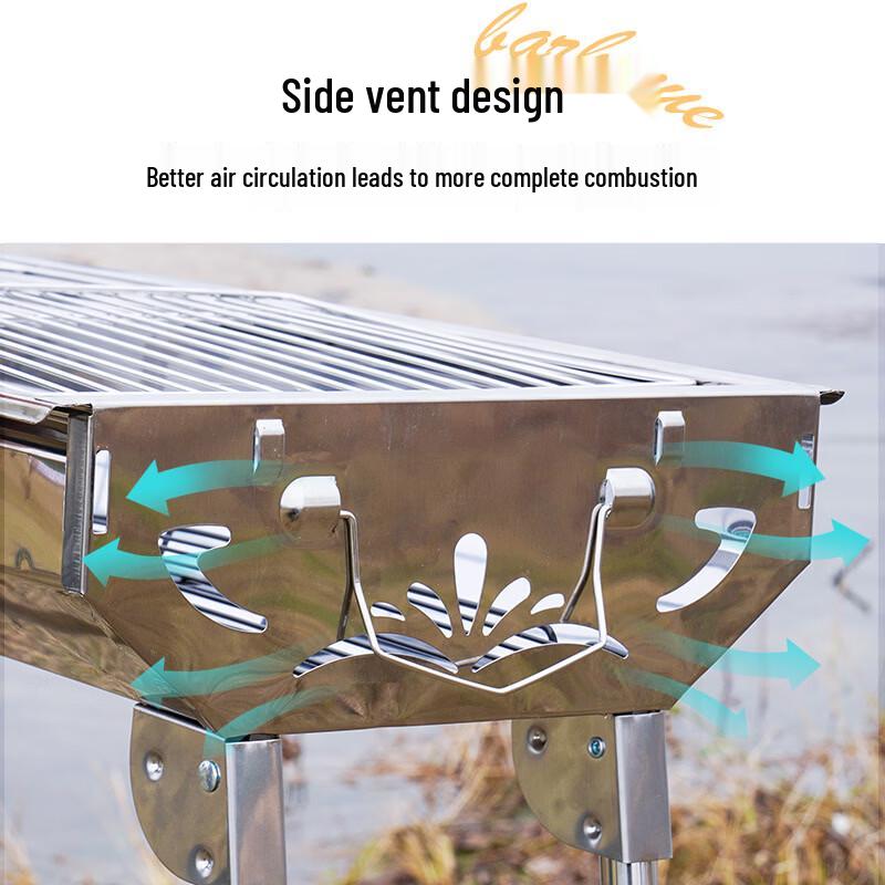 Portable Folding Stainless Steel Charcoal BBQ Grill