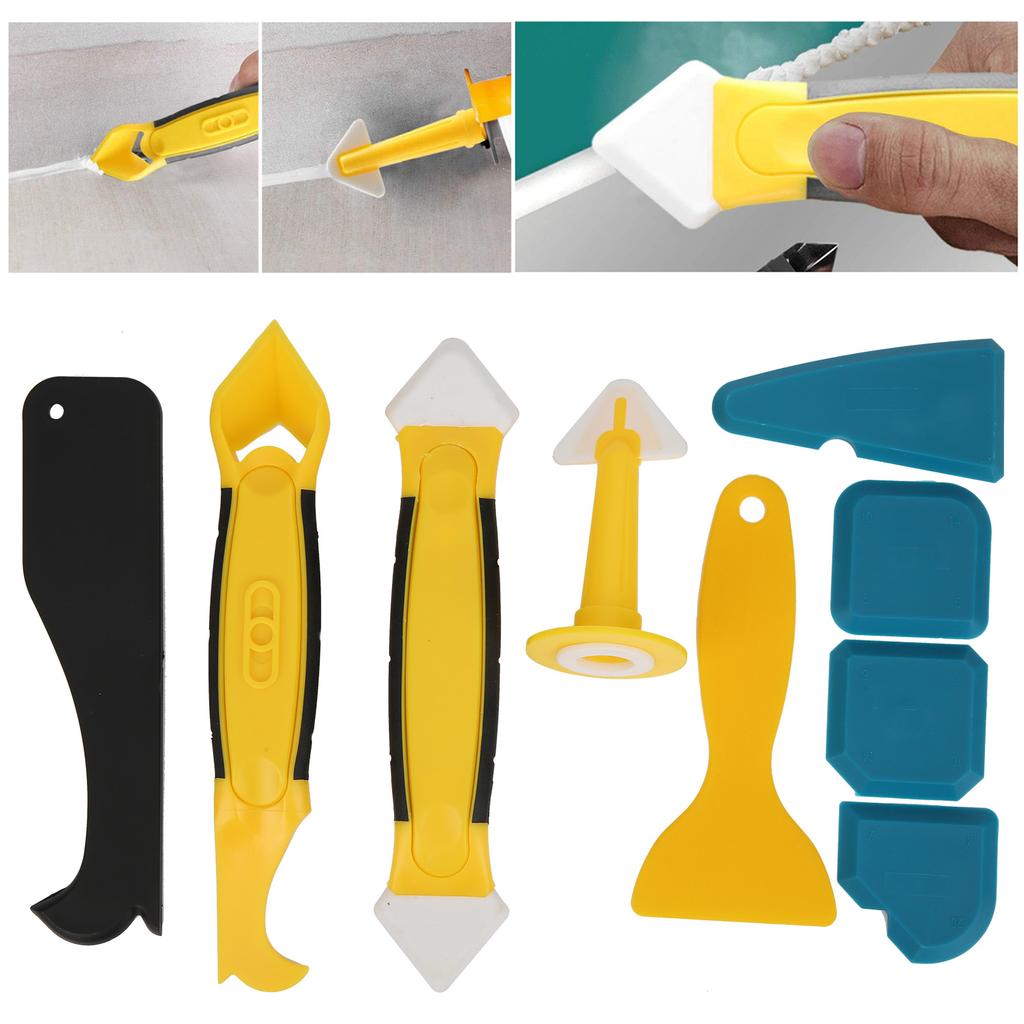 9Pcs Sealant Tool Finishing Set Remover Caulking Grout Scraper for Bathroom Window Kitchen