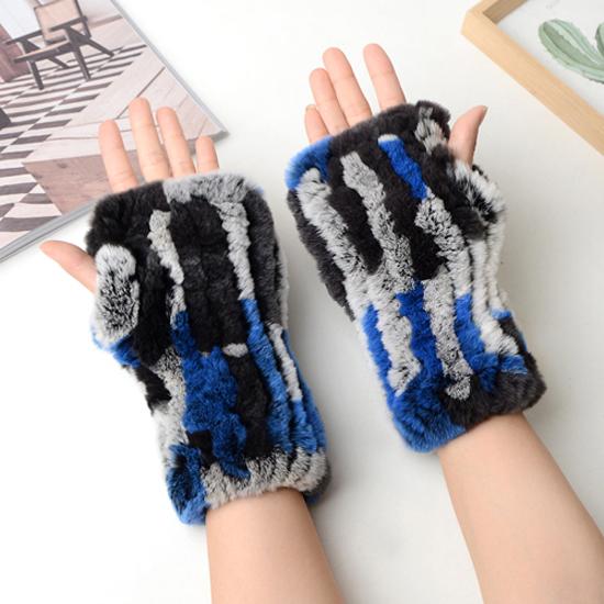Neue Frauen 100% Echt Echte Gestrickte Rex Kaninchen Pelz Fäustlinge Winter Warme Dame Echtpelz Fingerlose Handschuhe Handgemachte Stricken Pelz handschuh