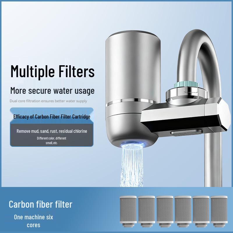 Smart Digital Faucet Water Purifier & Scale Inhibitor - Tap Filter for Kitchen & Bathroom, Detachable & Washable.