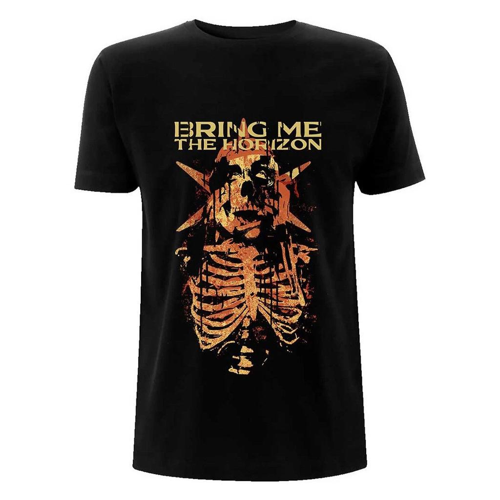 Bring Me The Horizon Smoking Dinosaur Band 3D Retro Mens and Womens Tshirts Street Short Sleeved Round Neck Mens Clothing